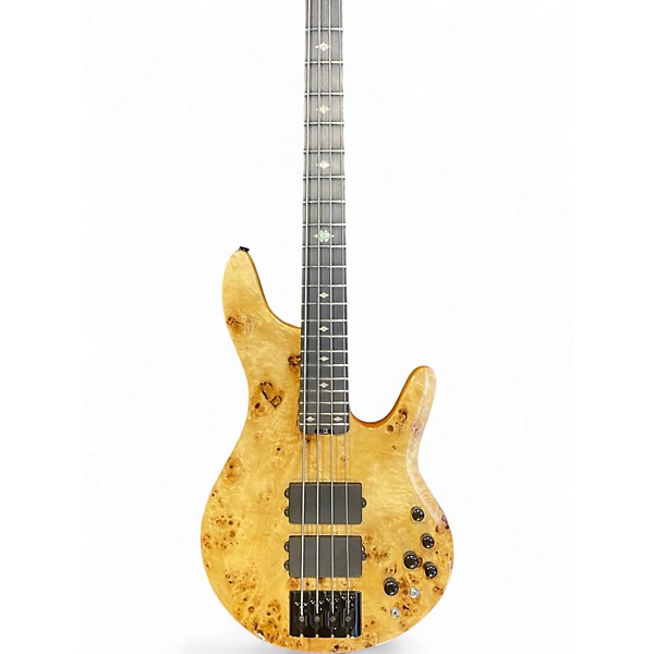 Used Michael Kelly Pinnacle 4 NATURAL POPLAR BURL Electric Bass Guitar