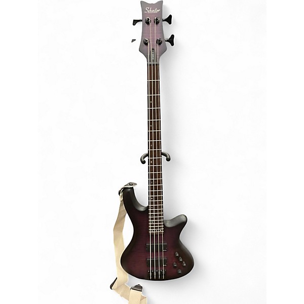 Used Schecter Guitar Research Studio 4 Purple Burst Electric Bass Guitar