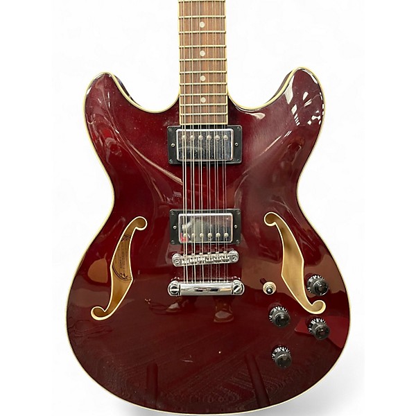 Used Ibanez AS7312 12 String Artcore Maroon Hollow Body Electric Guitar
