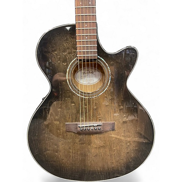 Used Mitchell MX420 Quilt Black Burst Acoustic Electric Guitar