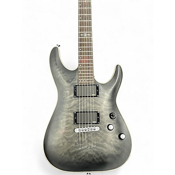 Used Schecter Guitar Research C1 Platinum Trans Black Solid Body Electric Guitar