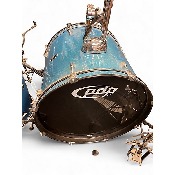 Used PDP by DW 5 Piece centerstage blue sparkle Drum Kit