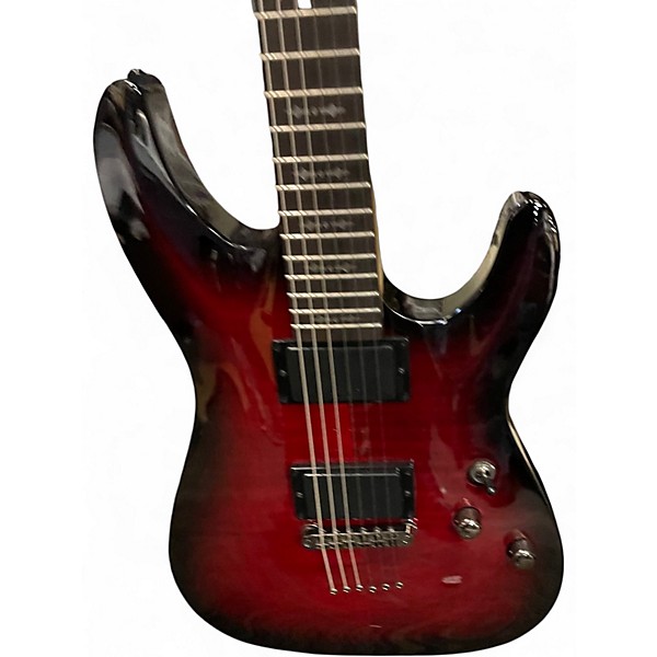 Used Schecter Guitar Research Demon 6 Trans Red Solid Body Electric Guitar