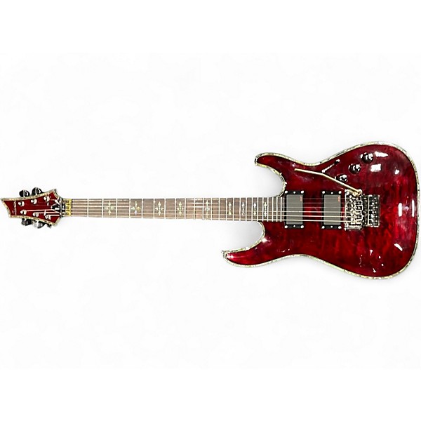 Used Schecter Guitar Research Hellraiser C1 Floyd Rose Black Cherry Solid Body Electric Guitar