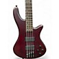 Used Schecter Guitar Research Stiletto Custom 4 String Trans Red Electric Bass Guitar