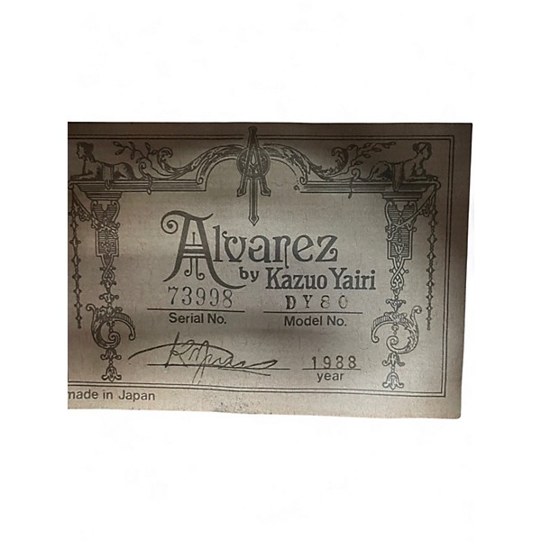 Vintage 1988 Alvarez By Kazuo Yairi dy80 Natural 12 String Acoustic Guitar