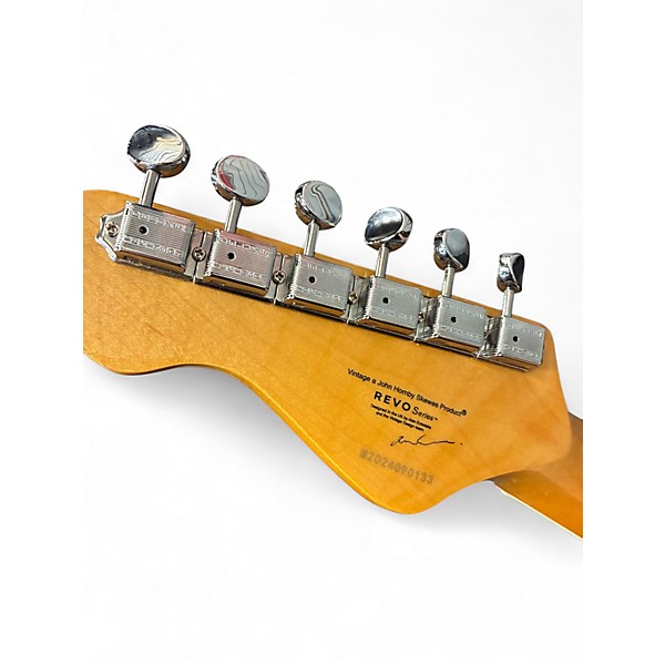 Used Vintage Revo Series Surfmaster Quad White Solid Body Electric Guitar