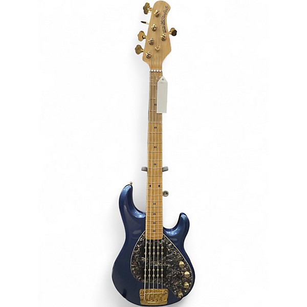Used Ernie Ball Music Man Stingray HH 5 String SPARKLE BLUE Electric Bass Guitar