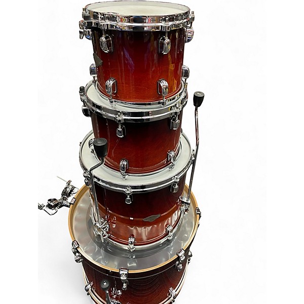 Used TAMA 4 Piece starclassic maple Red to Black Fade Drum Kit