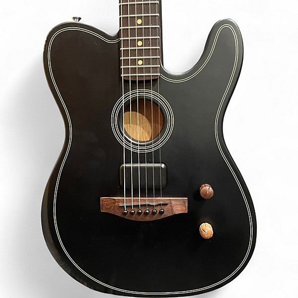 Used Fender Acoustasonic Standard Telecaster Black Acoustic Electric Guitar