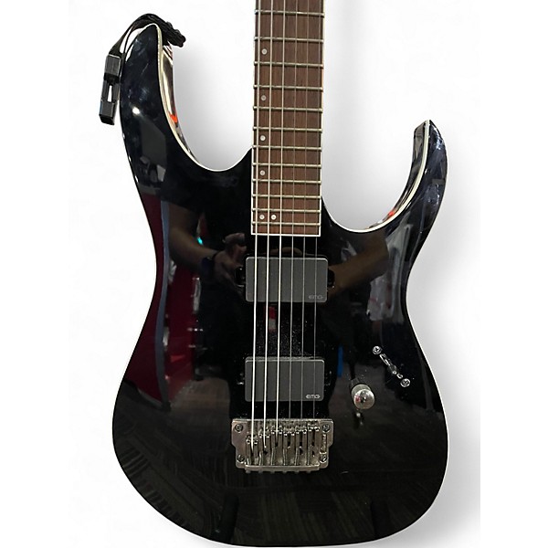 Used Ibanez RGIB21 Iron Label Baritone Black Baritone Guitars