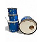 Used 1970s Ludwig 4 Piece Big Beat Blue Sparkle Drum Kit thumbnail