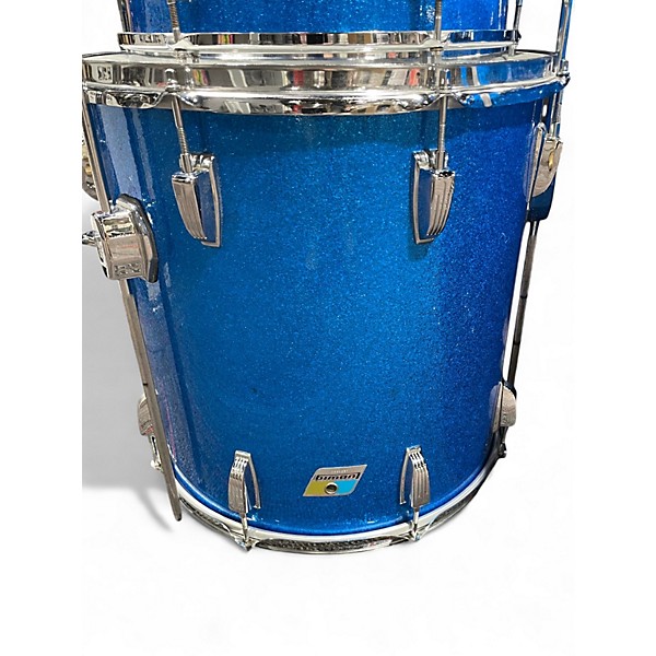Used 1970s Ludwig 4 Piece Big Beat Blue Sparkle Drum Kit