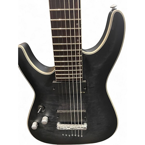 Used Schecter Guitar Research C-7 Platinum Left-Handed 7-String Trans Black Electric Guitar