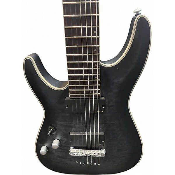 Used Schecter Guitar Research C-7 Platinum Left-Handed 7-String Trans Black Electric Guitar