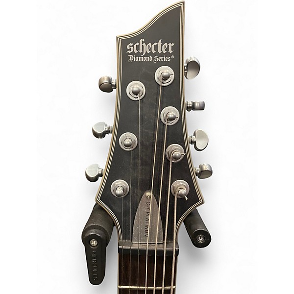 Used Schecter Guitar Research C-7 Platinum Left-Handed 7-String Trans Black Electric Guitar
