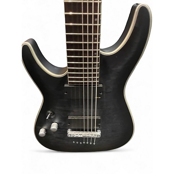 Used Schecter Guitar Research C-7 Platinum Left-Handed 7-String Trans Black Electric Guitar