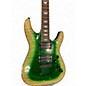 Used Schecter Guitar Research Omen Extreme 6 Green Solid Body Electric Guitar