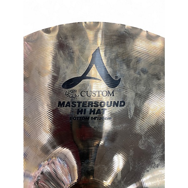 Used Zildjian 14in A Custom Mastersound Hi Hat Bottom Cymbal