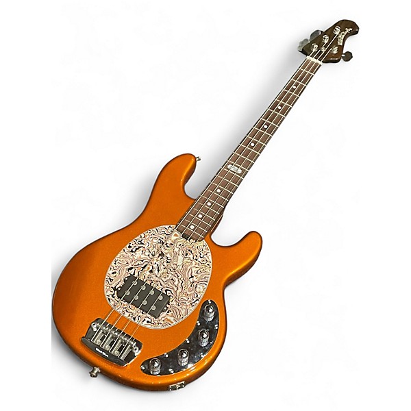 Used 2010s Ernie Ball Music Man USA Family Reserve Stingray 4 Metallic Orange Electric Bass Guitar