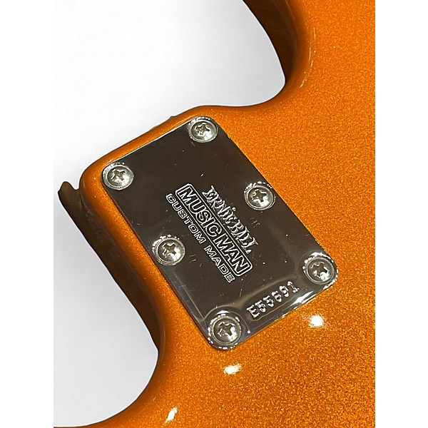 Used 2010s Ernie Ball Music Man USA Family Reserve Stingray 4 Metallic Orange Electric Bass Guitar