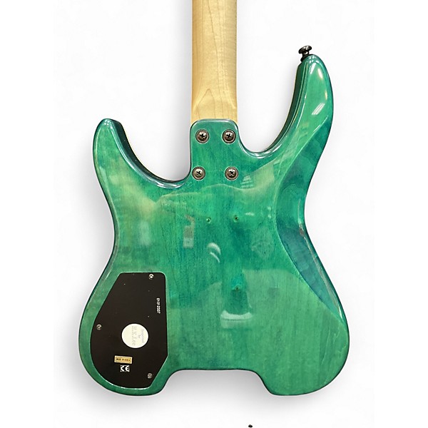 Vintage 1990s Spirit GU7R GREEN FLAME MAPLE Solid Body Electric Guitar