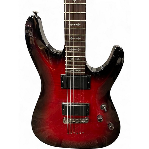 Used Schecter Guitar Research Demon 6 Candy Apple Red Solid Body Electric Guitar