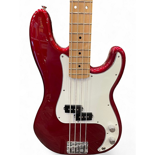 Used Fender Standard Precision Bass Candy Apple Red Metallic Electric Bass Guitar