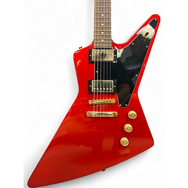 Used Epiphone Explorer Ruby Red Sparkle Solid Body Electric Guitar