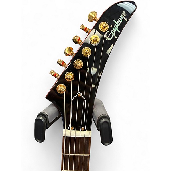 Used Epiphone Explorer Ruby Red Sparkle Solid Body Electric Guitar