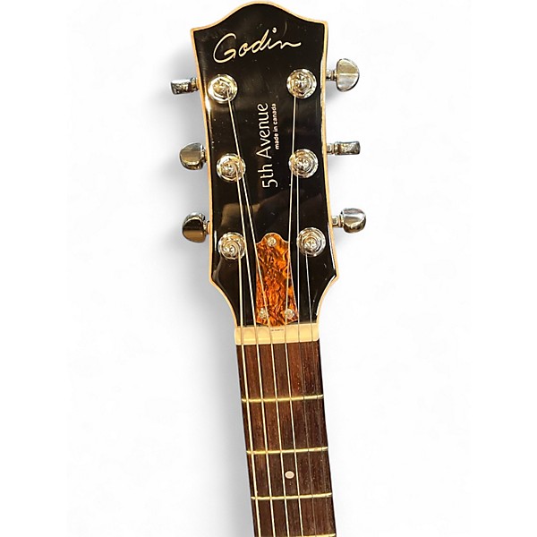 Used Godin 5th Avenue Kingpin P90 2 Tone Sunburst Hollow Body Electric Guitar