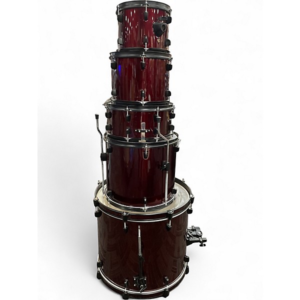 Used Pearl 5 Piece Soundcheck Wine Red Drum Kit
