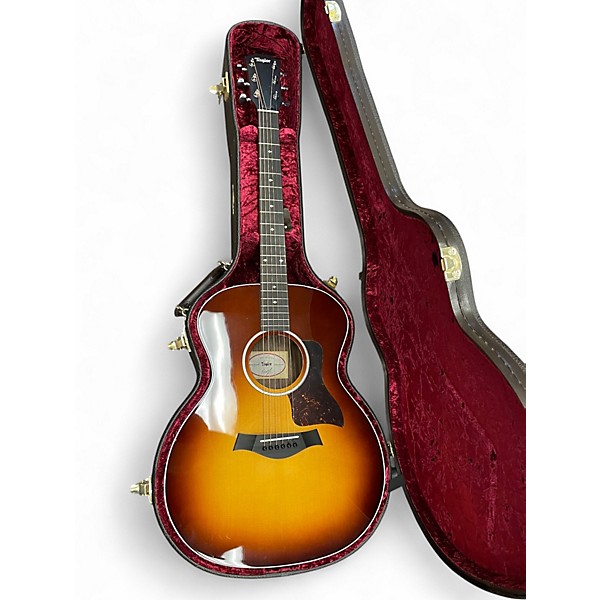 Used Taylor 214E SB DLX Tobacco Sunburst Acoustic Electric Guitar