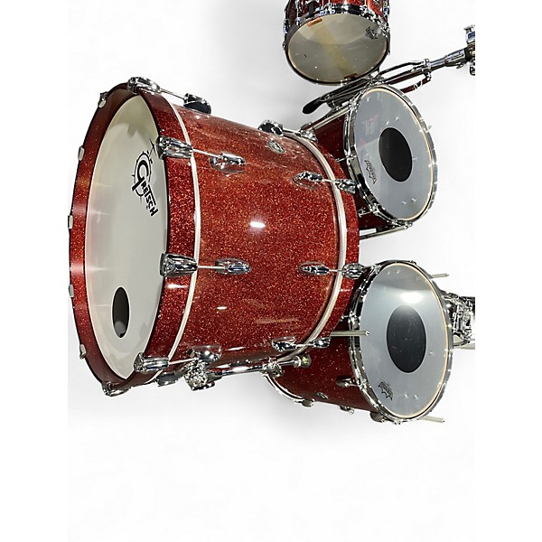 Used Gretsch Drums 6 Piece Renown orange sparkle Drum Kit