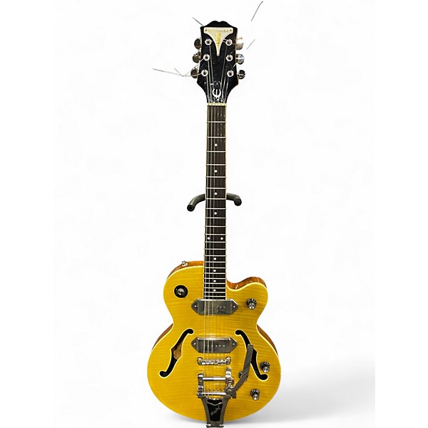 Used Epiphone Wildkat AN natural yellow Hollow Body Electric Guitar