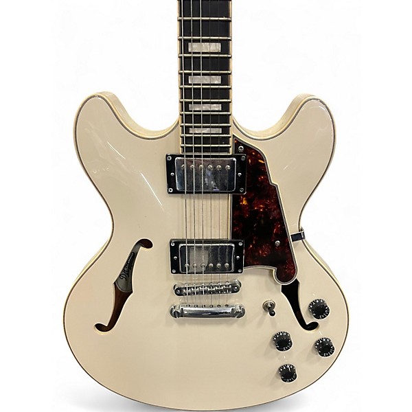 Used D'Angelico Premium Series DC Semihollow White Hollow Body Electric Guitar