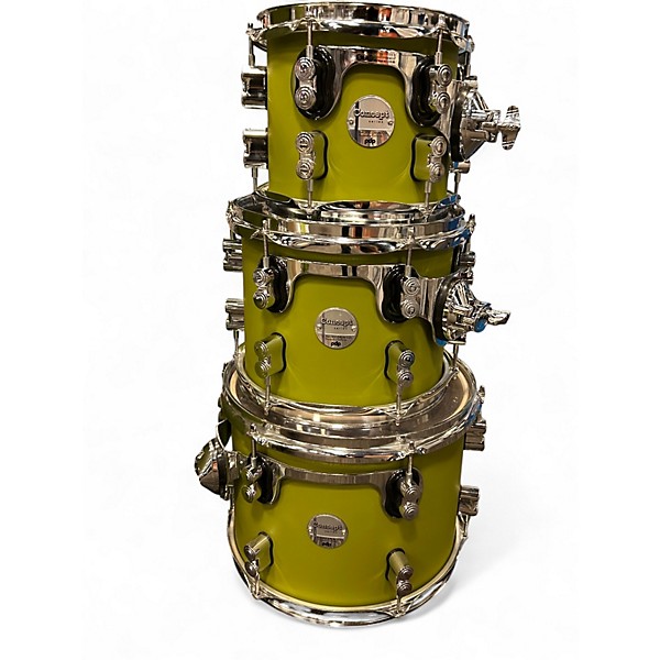 Used PDP by DW 7 Piece Concept Series SATIN OLIVE Drum Kit