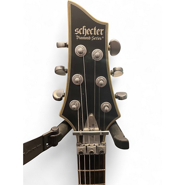 Used Schecter Guitar Research Damien Platinum Black Solid Body Electric Guitar