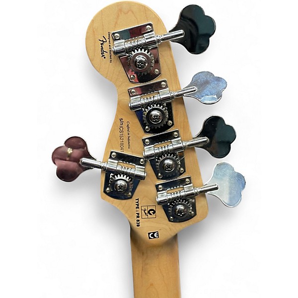 Used Squier Deluxe Jazz Bass Active V 5 String 2 Tone Sunburst Electric Bass Guitar