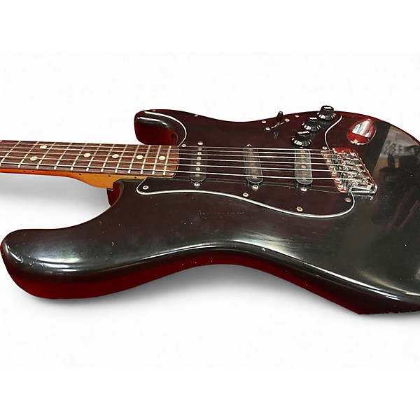 Vintage 1981 Fender American Stratocaster Black Solid Body Electric Guitar