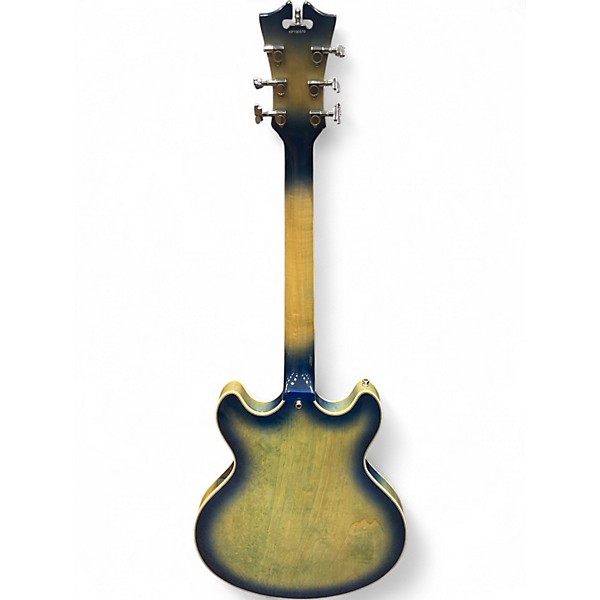 Used D'Angelico Premier Series DC Blue Burst Hollow Body Electric Guitar