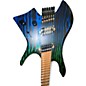Used Nk Headless Green Blue Solid Body Electric Guitar