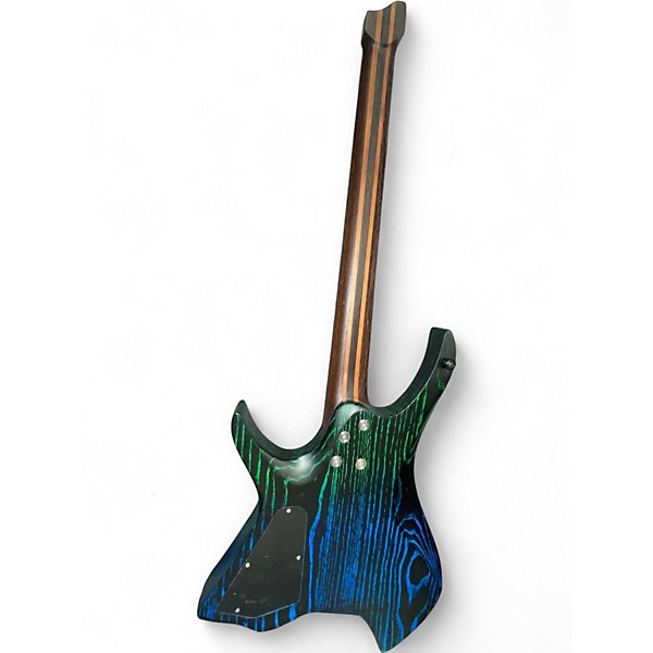 Used Nk Headless Green Blue Solid Body Electric Guitar