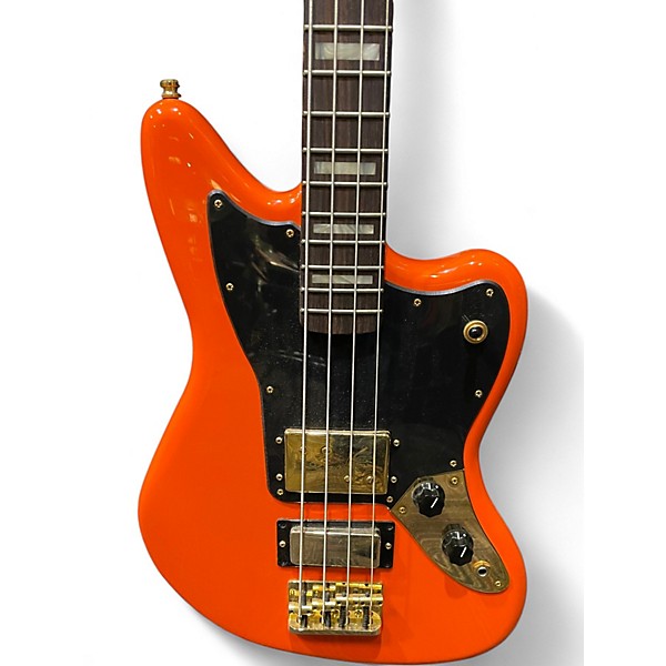 Used Fender Mike Kerr signature jaguar bass Tiger's blood orange Electric Bass Guitar