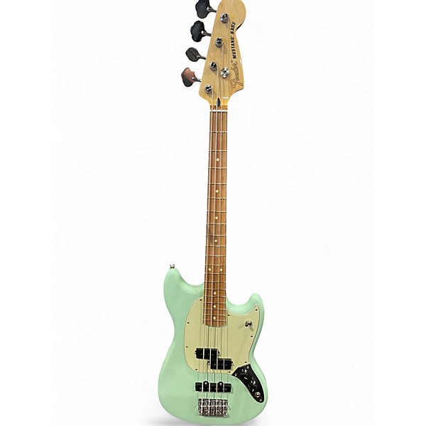 Used Fender Mustang Bass Surf Green Electric Bass Guitar