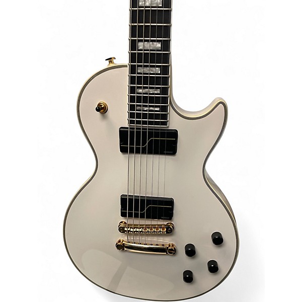 Used Epiphone Matt Heafy Les Paul Custom 7 White Solid Body Electric Guitar