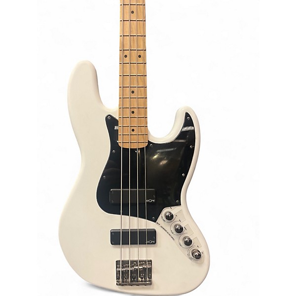 Used Squier JAZZ WHITE Electric Bass Guitar