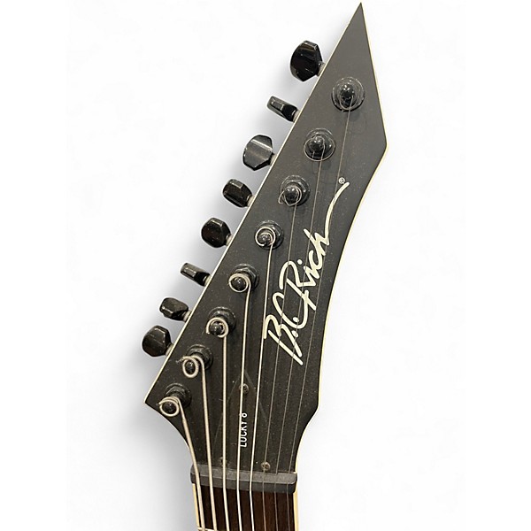 Used B.C. Rich JRV Lucky 8 8-String Black Solid Body Electric Guitar