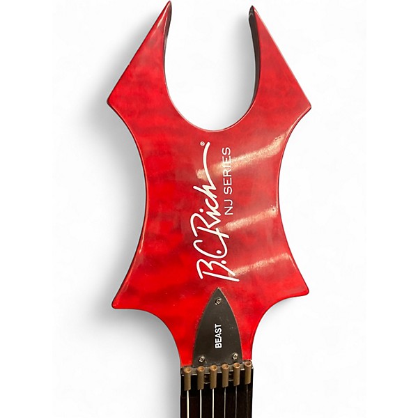Used B.C. Rich NJ BEAST SPEEDLOADER Trans Red Solid Body Electric Guitar