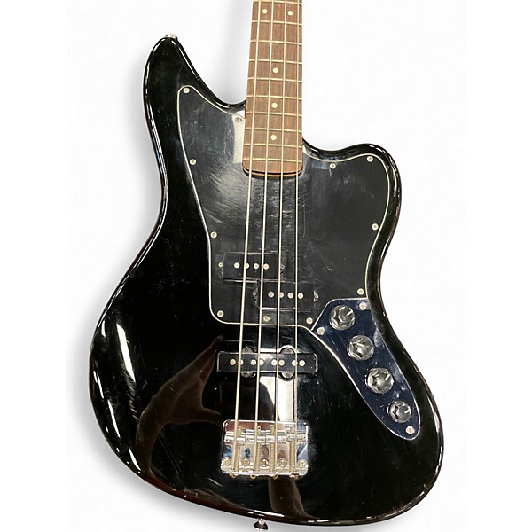 Used Squier JAGUAR BASS Black Electric Bass Guitar